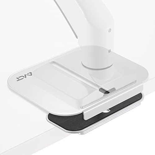 AVLT Adjustable Reinforcement Plate Bracket Mount for Fragile Tabletop - Supports Monitor Stand with C Clamp Or Grommet Installation - White - Image 1