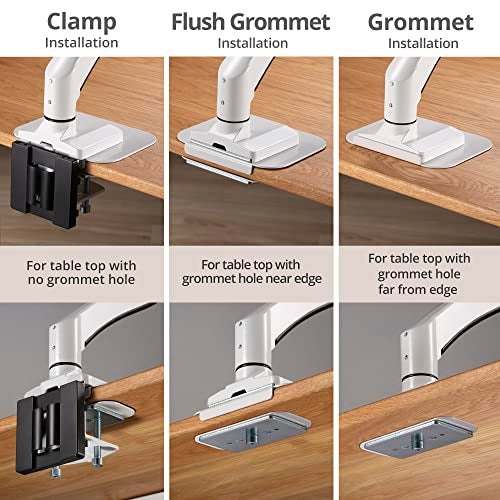 AVLT Adjustable Reinforcement Plate Bracket Mount for Fragile Tabletop - Supports Monitor Stand with C Clamp Or Grommet Installation - White - Image 3