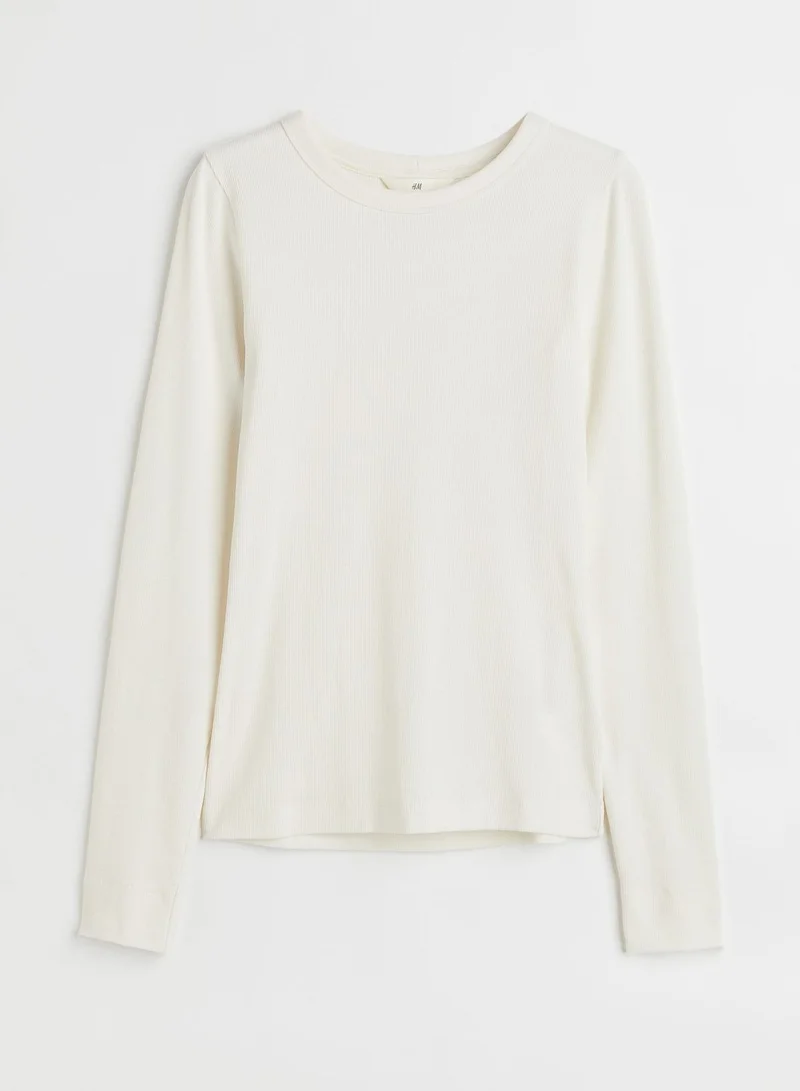 H&M Ribbed Round Neck Top
