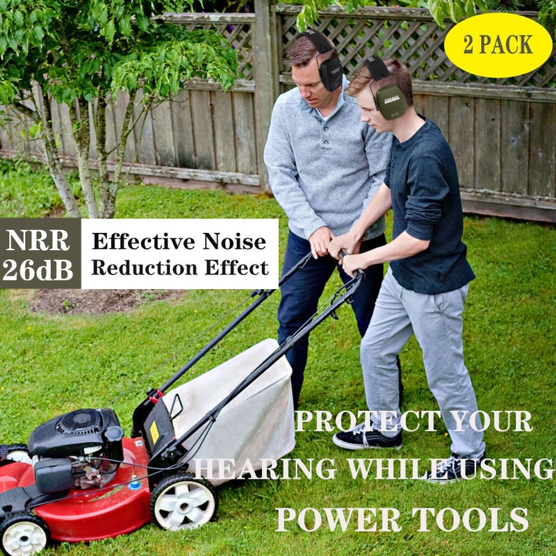 PROHEAR حماية الأذن PROHEAR 016 للأغراض القتالية سماعات 2 حزمة، NRR 26dB لنطاق البنادق، الصيد - أسود وأخضر - Image 2