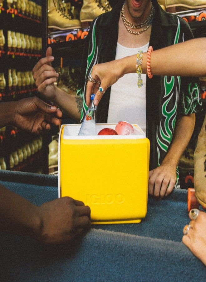 آي جلو مبرد إيغلو ريترو ليتل بلايميت: أصفر سعة 7 كوارت - Image 4