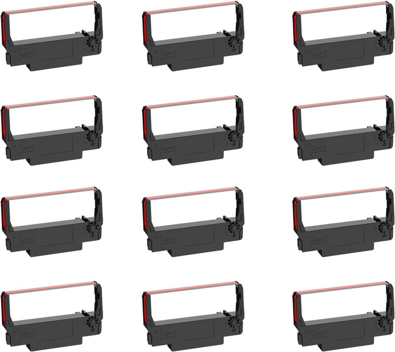 Bigger Replacement for ERC-30, ERC 30 34 38 B/R Compatible Ribbon Used with Epson ERC30 ERC34 ERC38 NK506 Printer (Black and Red, 12 Pack) - Image 1