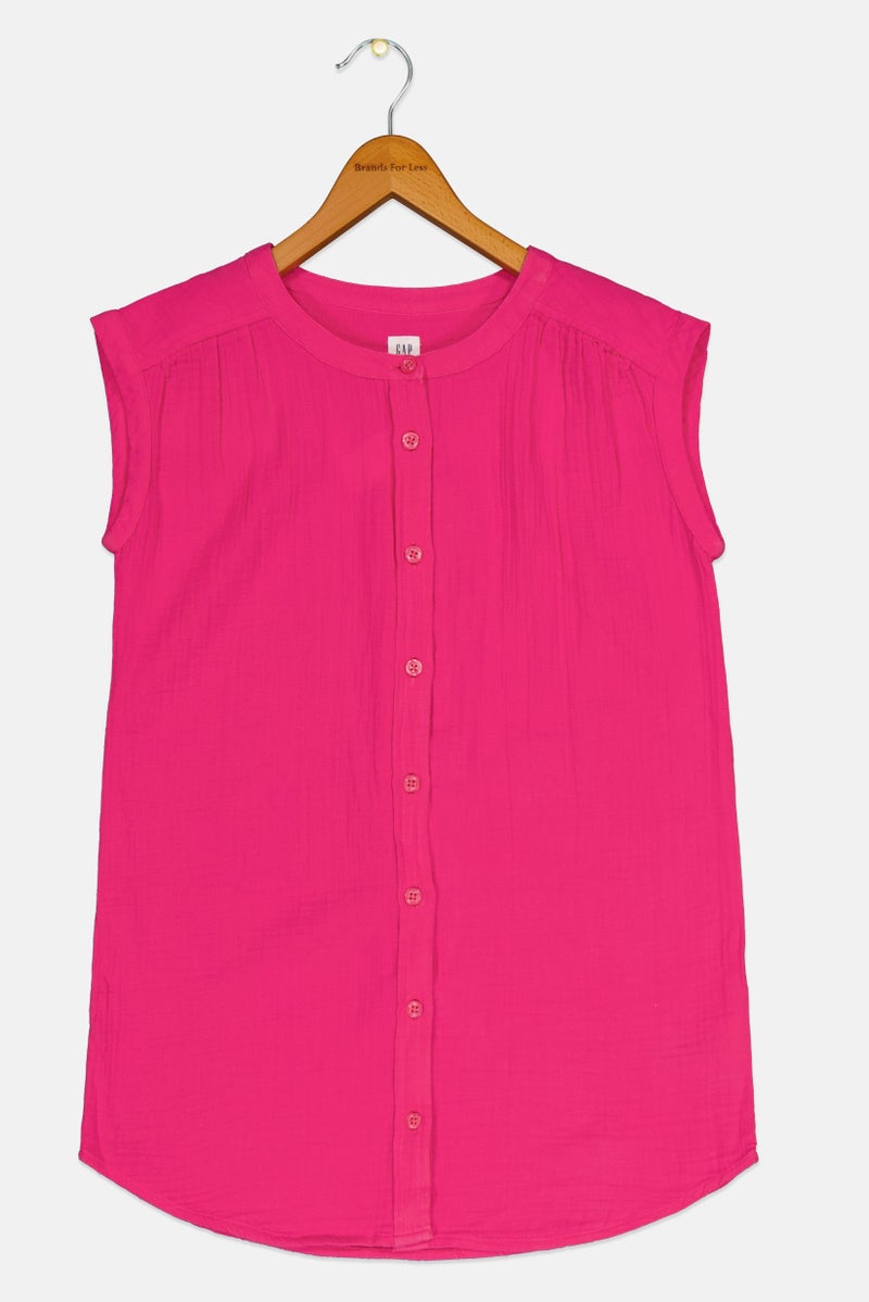 GAP Kids Girl Plain Sleeveless Tunic Top, Dark Pink - Image 1