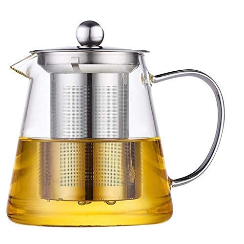 ZROY ENTERPRISE Borosilicate Square Glass Tea Pot with Heat Resistant Stainless Steel Infuser Perfect for Tea and Coffee Maker, Clear Glass Kettle (550 ML, Tea Pot) - Image 4