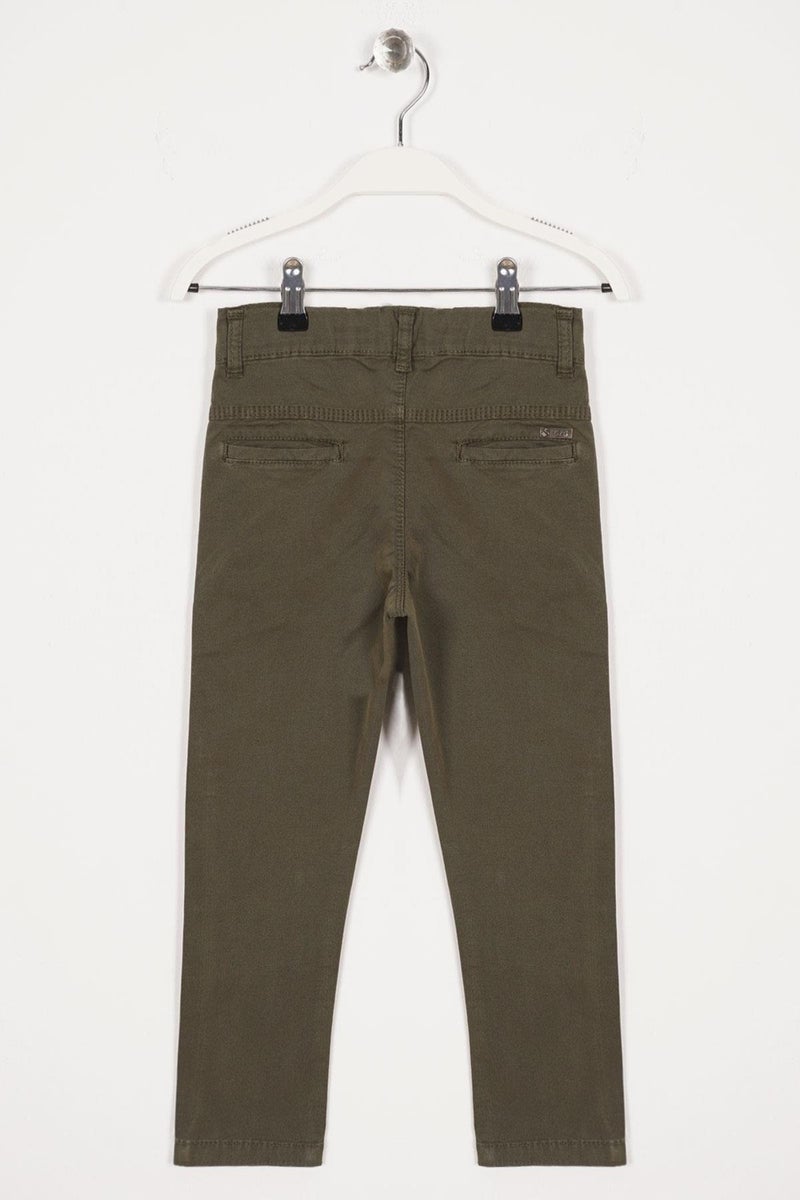 Süzgün Khaki Color Boy Gabardine Trousers with Back Pockets  - Image 2
