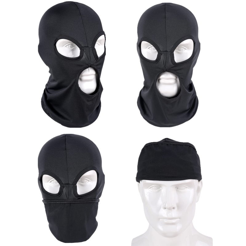 WYSUMMER 3 Hole Full Face Mask, Women Men Thin Balaclava Face Mask for Motorcycle Bike Hunting Cycling Cap Ski (Three Holes Dark Grey) - Image 2
