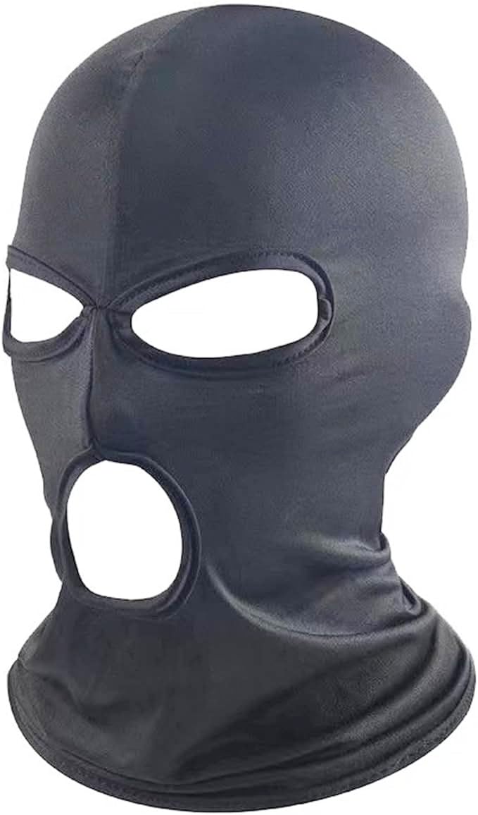 WYSUMMER 3 Hole Full Face Mask, Women Men Thin Balaclava Face Mask for Motorcycle Bike Hunting Cycling Cap Ski (Three Holes Dark Grey) - Image 1