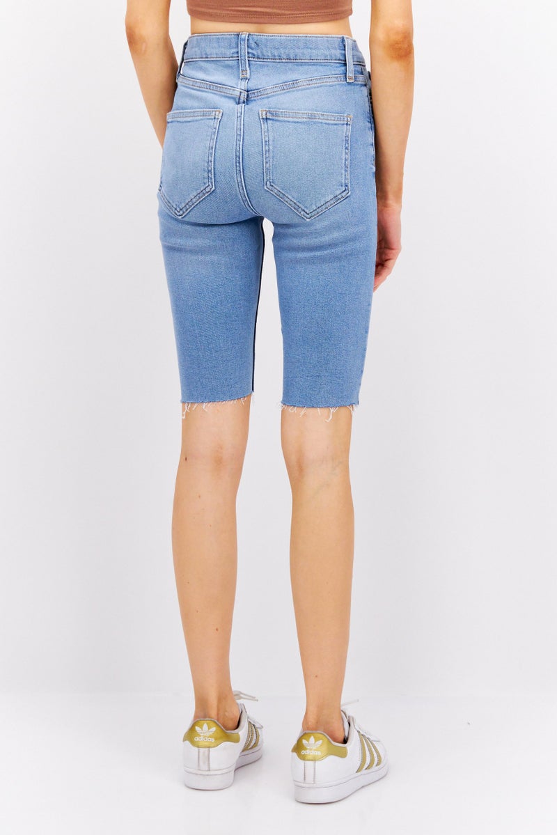 RIVER ISLAND Women 2 Pcs Skinny Fit Washed Denim Shorts, Multicolor - Image 3