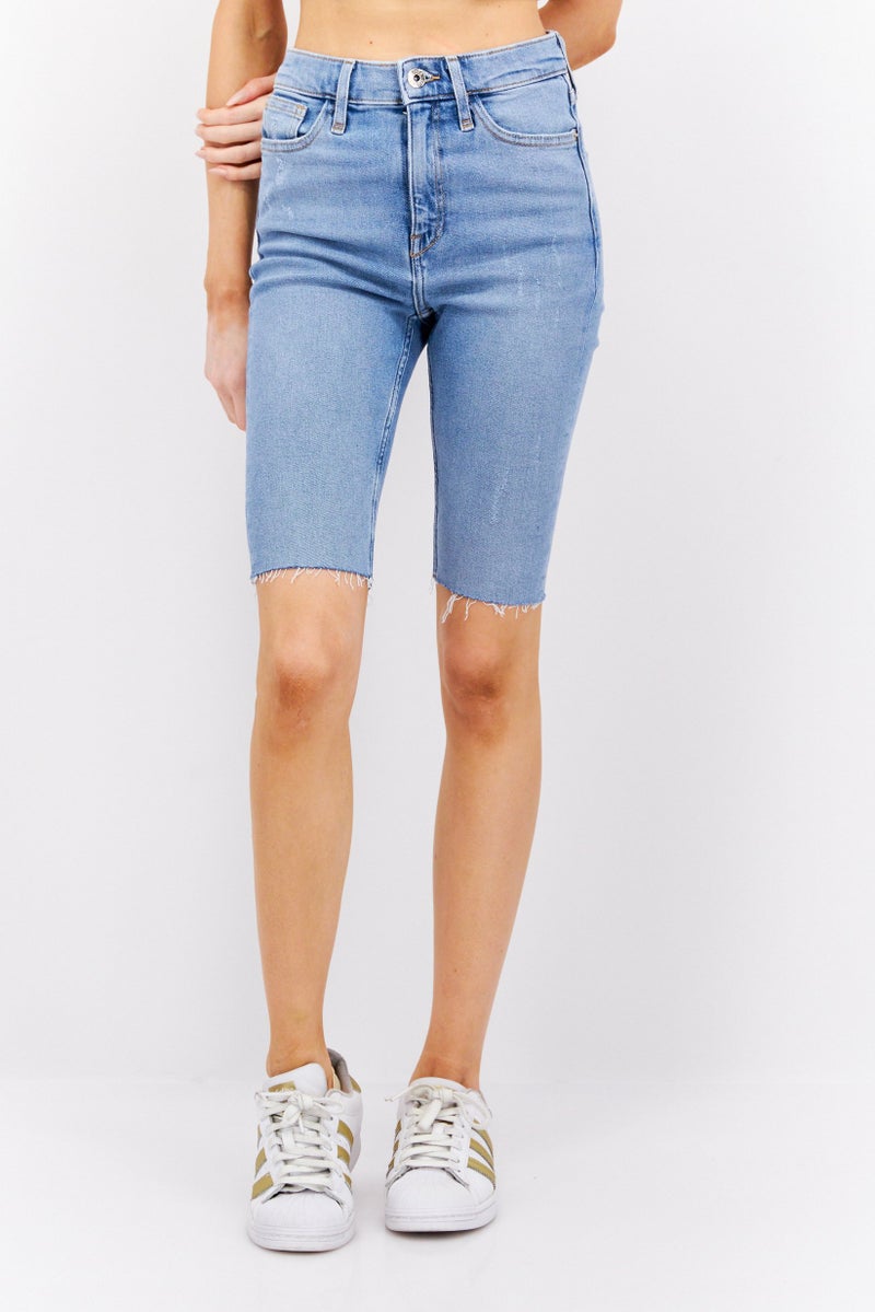 RIVER ISLAND Women 2 Pcs Skinny Fit Washed Denim Shorts, Multicolor - Image 1