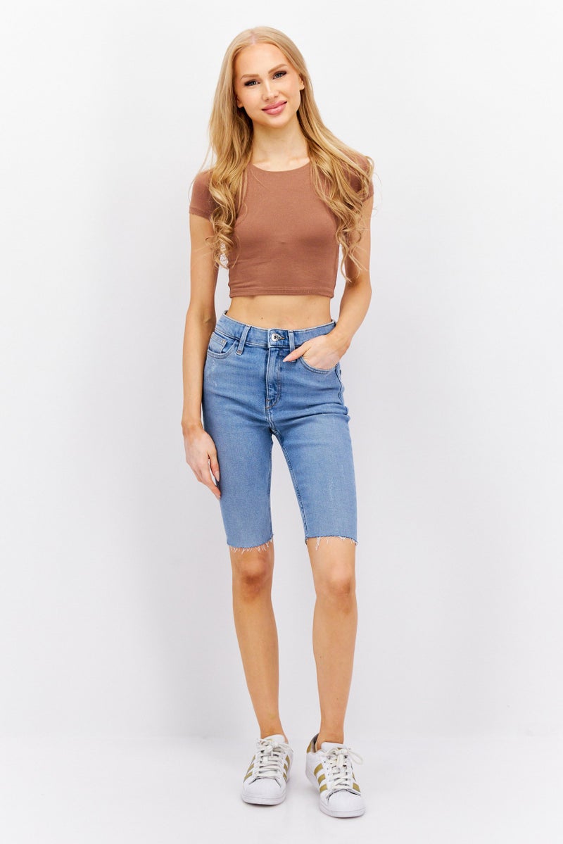 RIVER ISLAND Women 2 Pcs Skinny Fit Washed Denim Shorts, Multicolor - Image 2