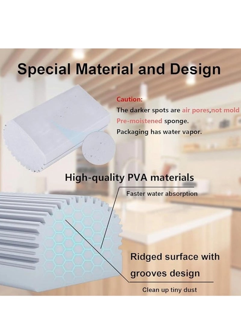 T NEWFUN Damp Clean Duster Sponge, Magic Sponge Eraser for Housekeeping, Reusable Cleaning Sponge for Blinds, Vents, Mirrors, Glass, Baseboards, Window Track Grooves and Railings  - Image 3