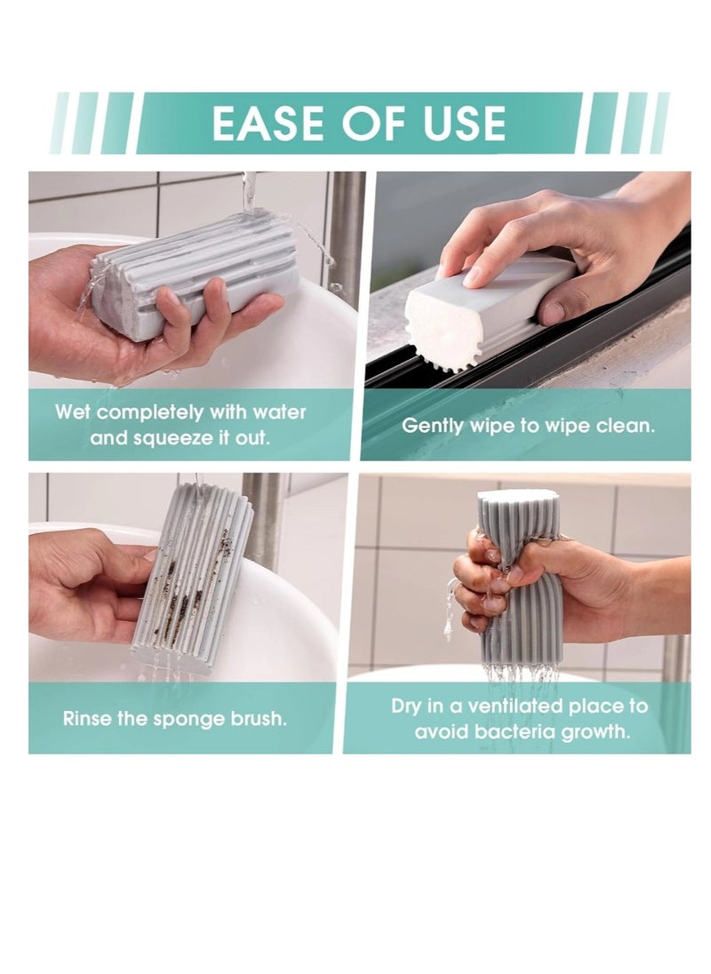 Damp Clean Duster Sponge, Magic Sponge Eraser for Housekeeping, Reusable Cleaning Sponge for Blinds, Vents, Mirrors, Glass, Baseboards, Window Track Grooves and Railings