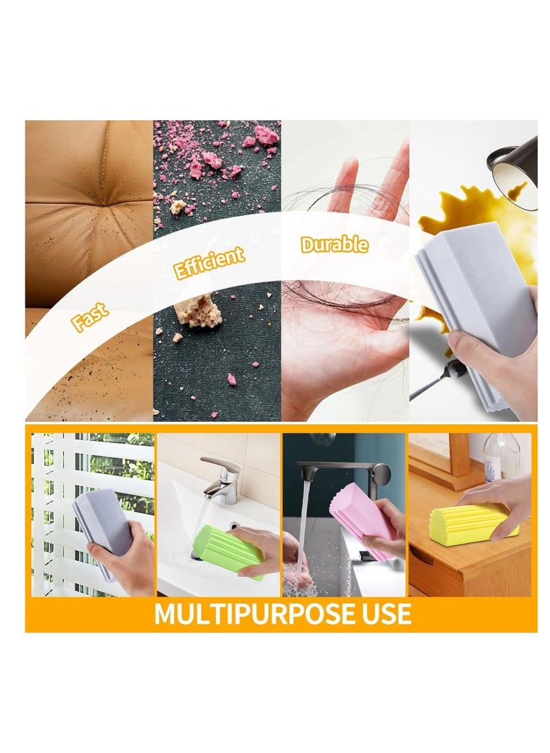 Damp Clean Duster Sponge, Magic Sponge Eraser for Housekeeping, Reusable Cleaning Sponge for Blinds, Vents, Mirrors, Glass, Baseboards, Window Track Grooves and Railings