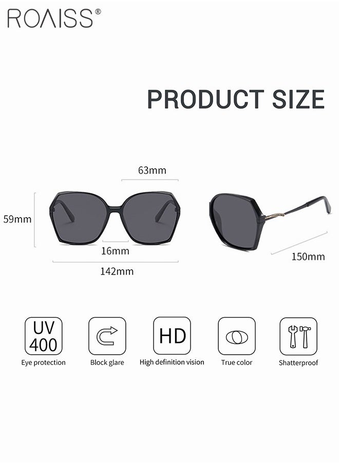 roaiss - Women's Butterfly Polarized Sunglasses UV400 Protection Sun Glasses with PC Frame Decorated with Small Rhinestones Simple Oversized Anti-glare Sunglasses for Women with Glasses Case 63mm - Image 1