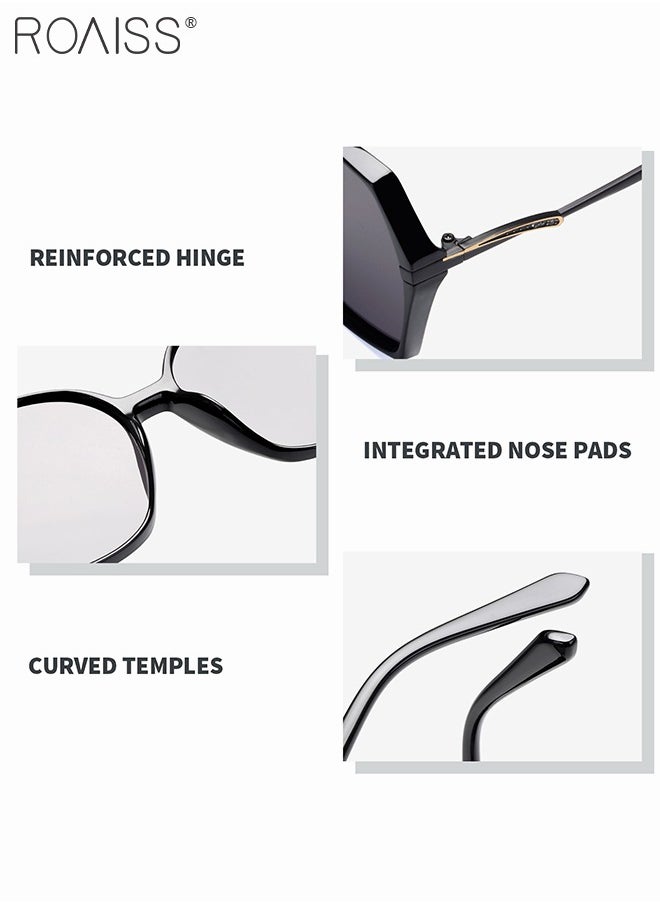 roaiss - Women's Butterfly Polarized Sunglasses UV400 Protection Sun Glasses with PC Frame Decorated with Small Rhinestones Simple Oversized Anti-glare Sunglasses for Women with Glasses Case 63mm - Image 1