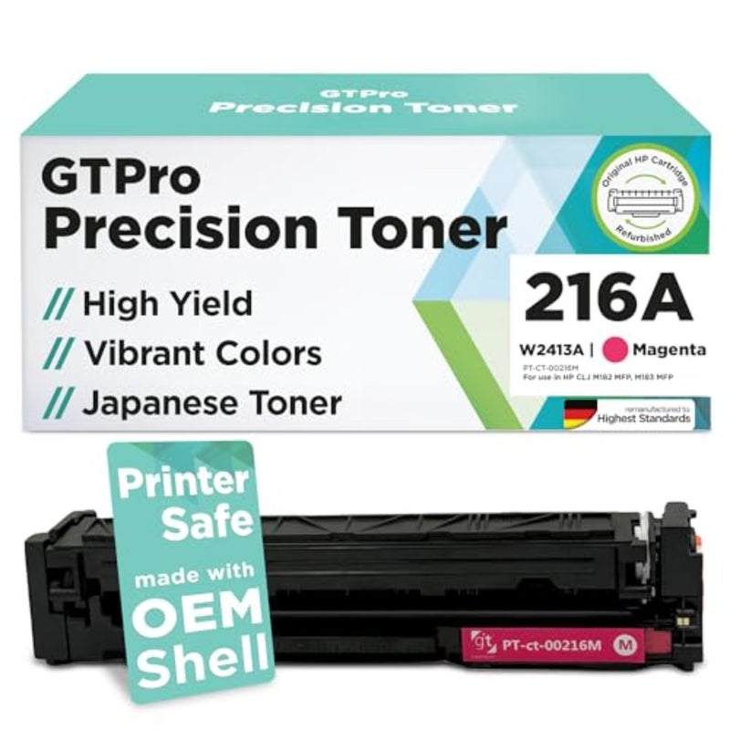 بالنسبة لطابعات HP Color LaserJet Pro MFP M182/M183mfp: خرطوشة حبر متوافقة مع اللون الأرجواني، مبنية على البوليمر مصممة بدقة، ومتجددة للحصول على أداء موثوق به وإخراج ألوان متناسق. - Image 1