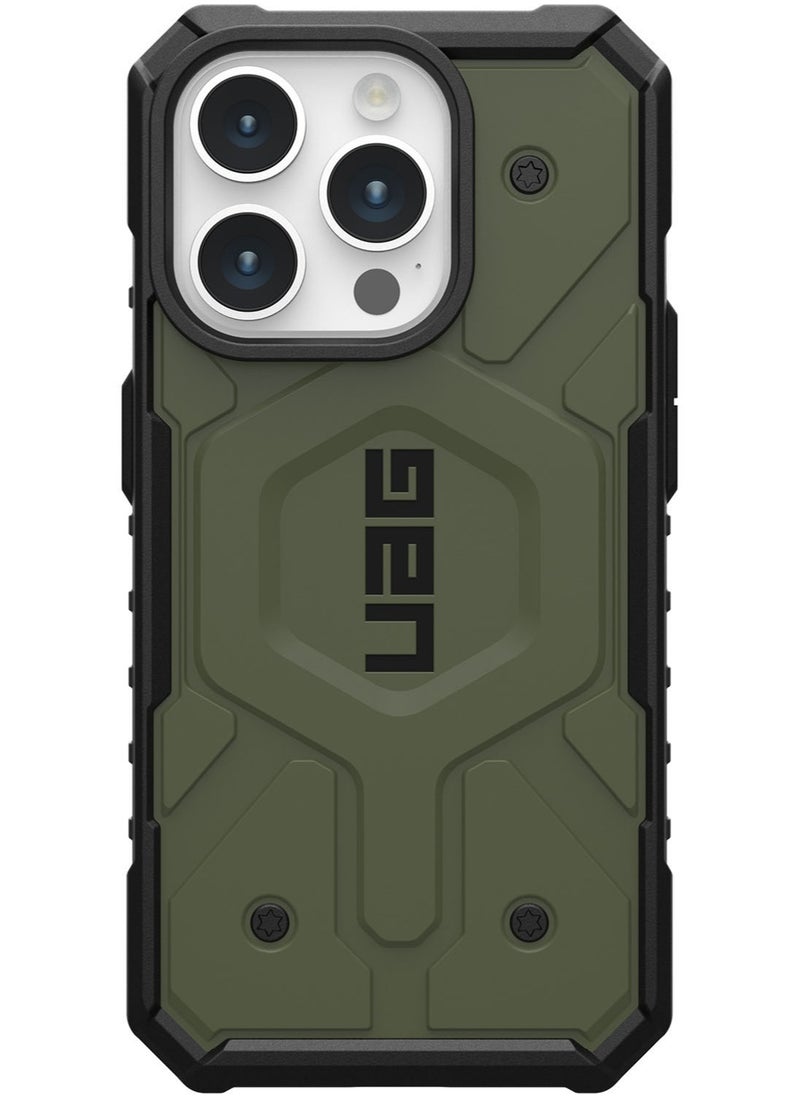 Urban Armor Gear - UAG Pathfinder MagSafe for iPhone 15 Pro Case Cover [18 Feet Drop Tested]  - Olive Drab - Image 1