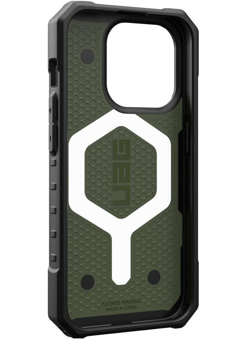 Urban Armor Gear - UAG Pathfinder MagSafe for iPhone 15 Pro Case Cover [18 Feet Drop Tested]  - Olive Drab - Image 1