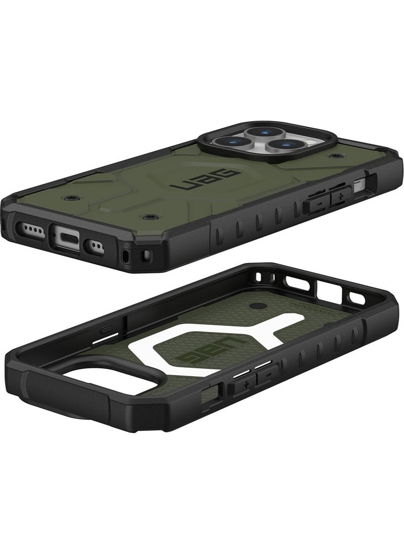 Urban Armor Gear - UAG Pathfinder MagSafe for iPhone 15 Pro Case Cover [18 Feet Drop Tested]  - Olive Drab - Image 1