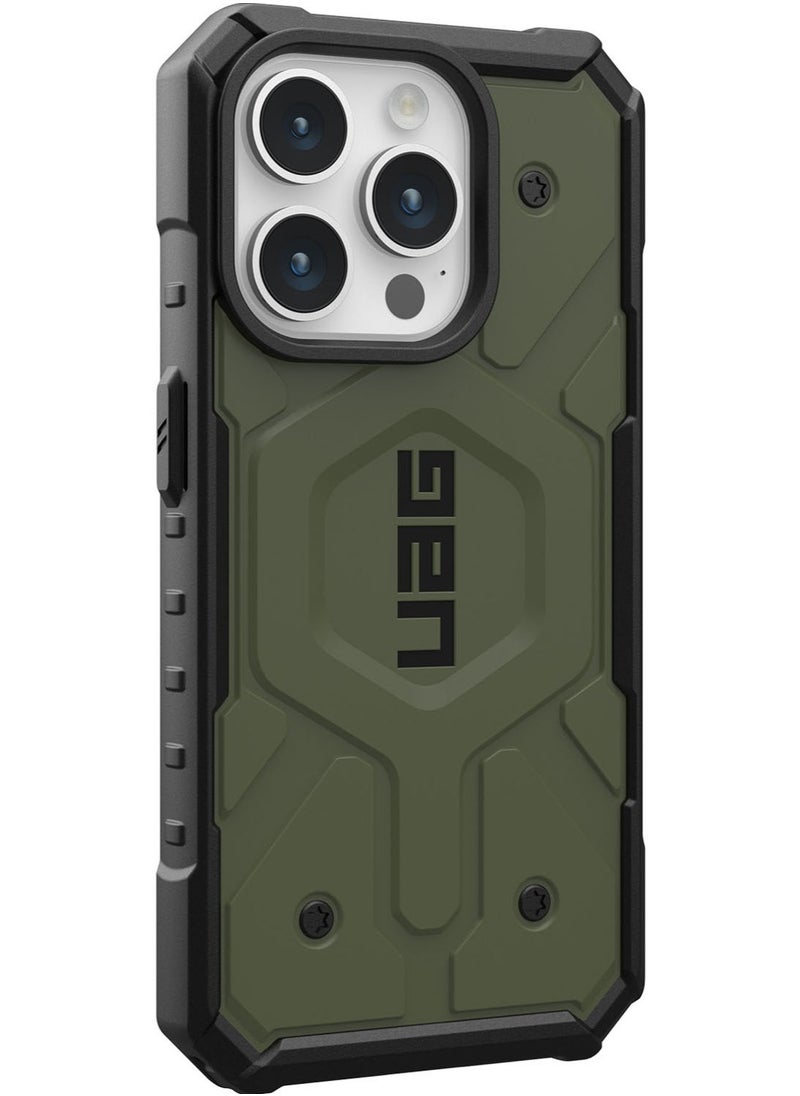 Urban Armor Gear - UAG Pathfinder MagSafe for iPhone 15 Pro Case Cover [18 Feet Drop Tested]  - Olive Drab - Image 1