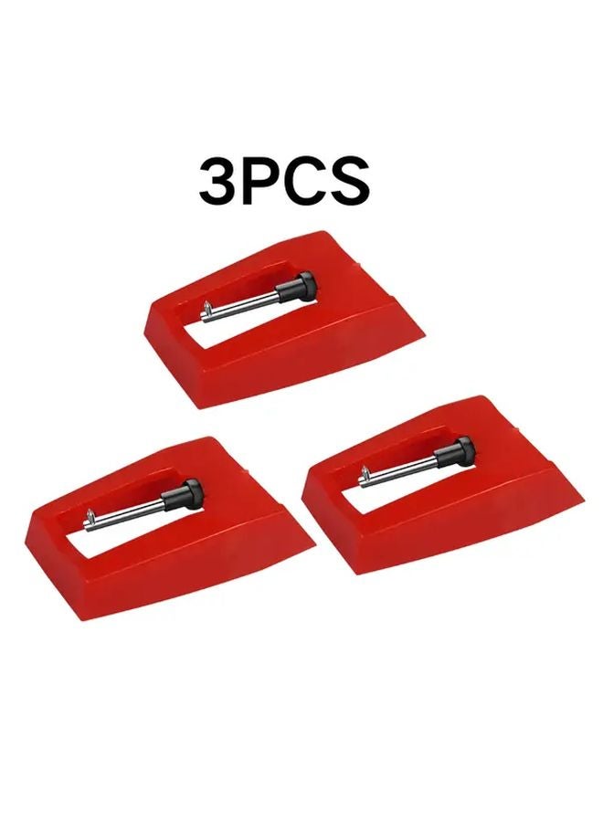Vintage Ruby Tipped Ceramic Cartridge Stylus 3pcs Red Aluminum Phonograph Needle 78 RPM - Image 1