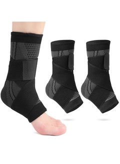 2 Piece Ankle Protector Adjustable Compression Ankle Support Brace For Running Sports Football and Basketball