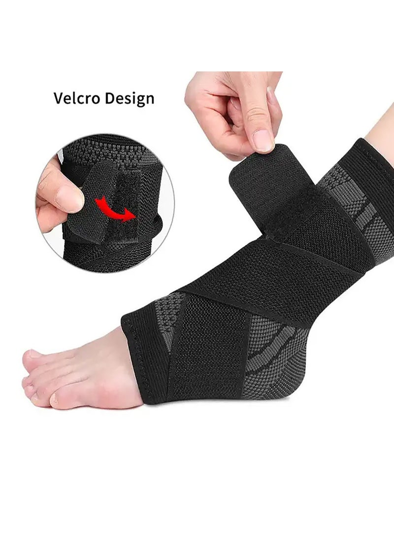 Gonice - 2 Piece Ankle Protector Adjustable Compression Ankle Support Brace For Running Sports Football and Basketball - Image 1