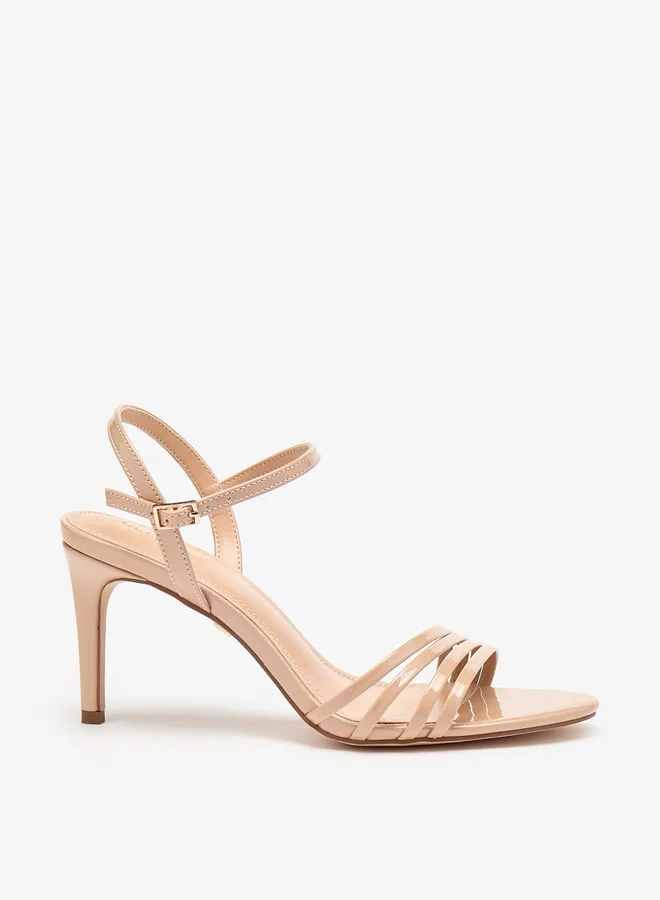سيليست Women's Solid Ankle Strap Sandals with Stiletto Heels and Buckle Closure