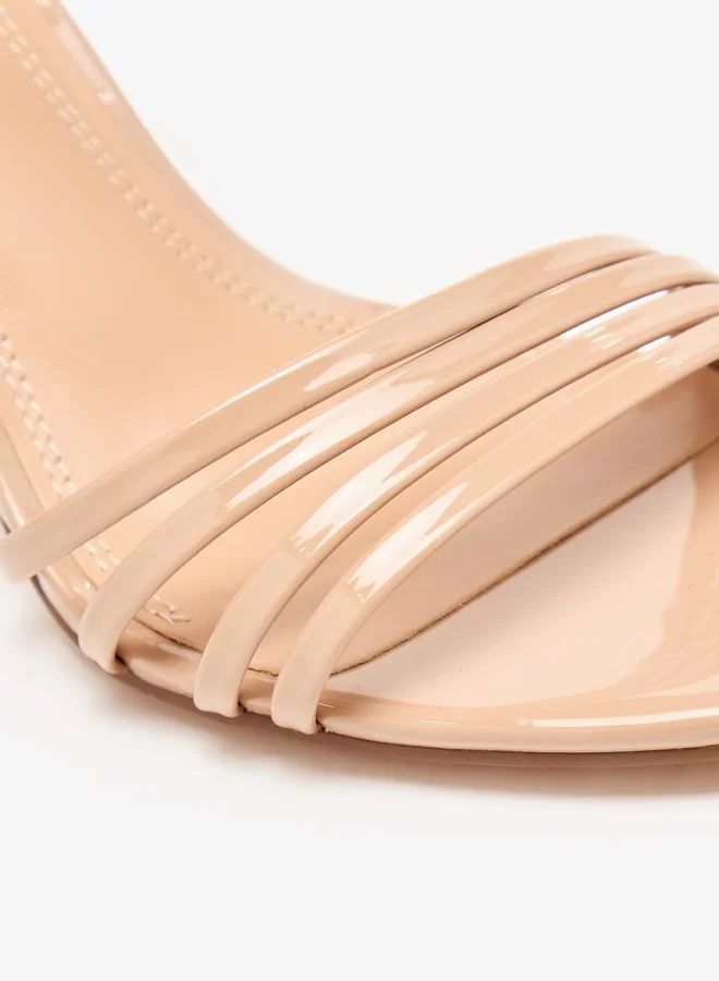 سيليست Women's Solid Ankle Strap Sandals with Stiletto Heels and Buckle Closure