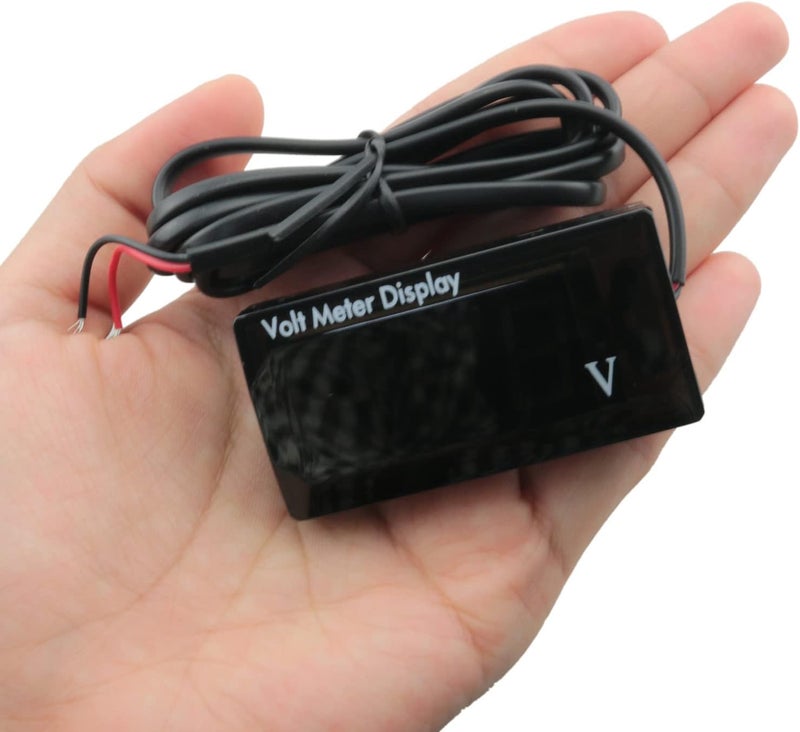 MEETOOT مقياس جهد LED مضاد للماء MEETOOT - أحمر 12V عرض رقمي - Image 2