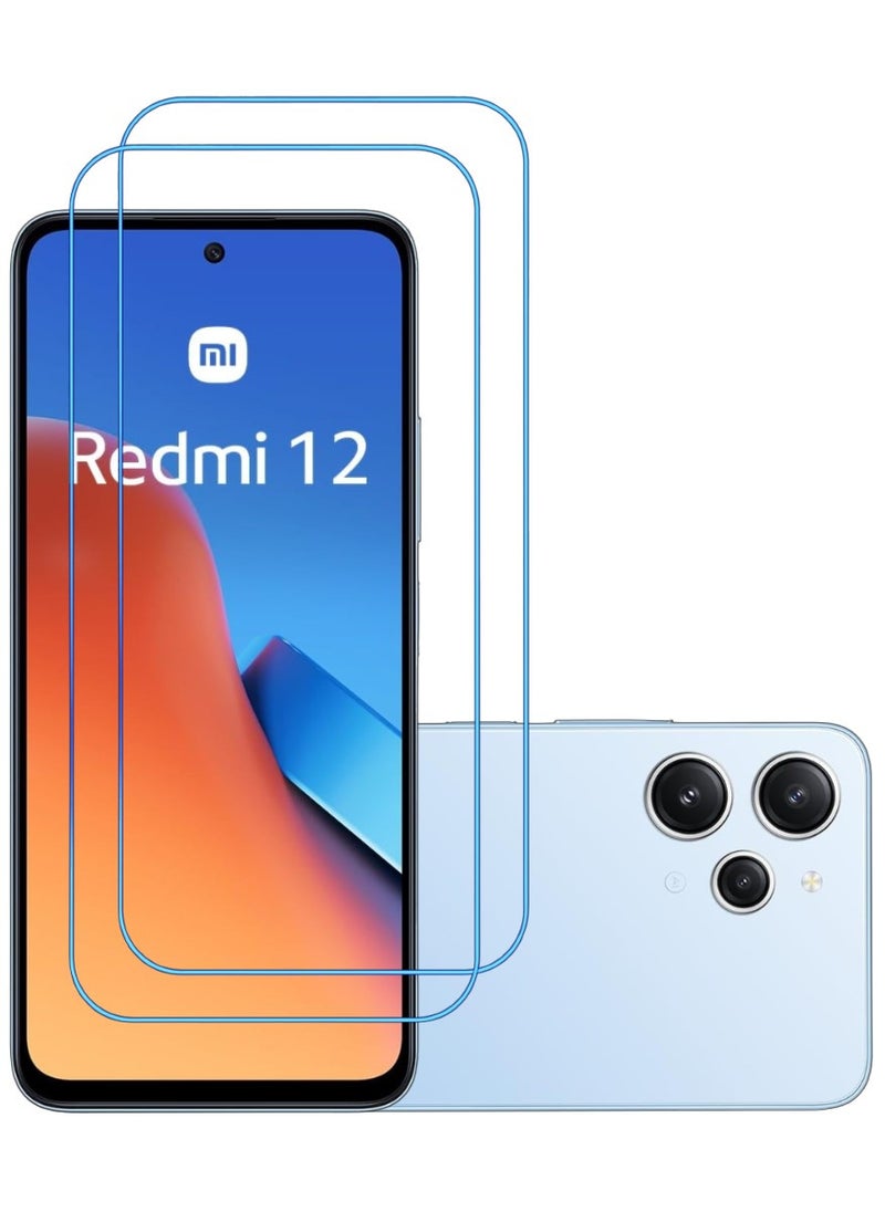 ACLIX 2 Pieces Antistatic ESD Dustproof Premium Quality High Definition Clear Tempered Glass Screen Protector Designed For Xiaomi Redmi 12 - Image 1