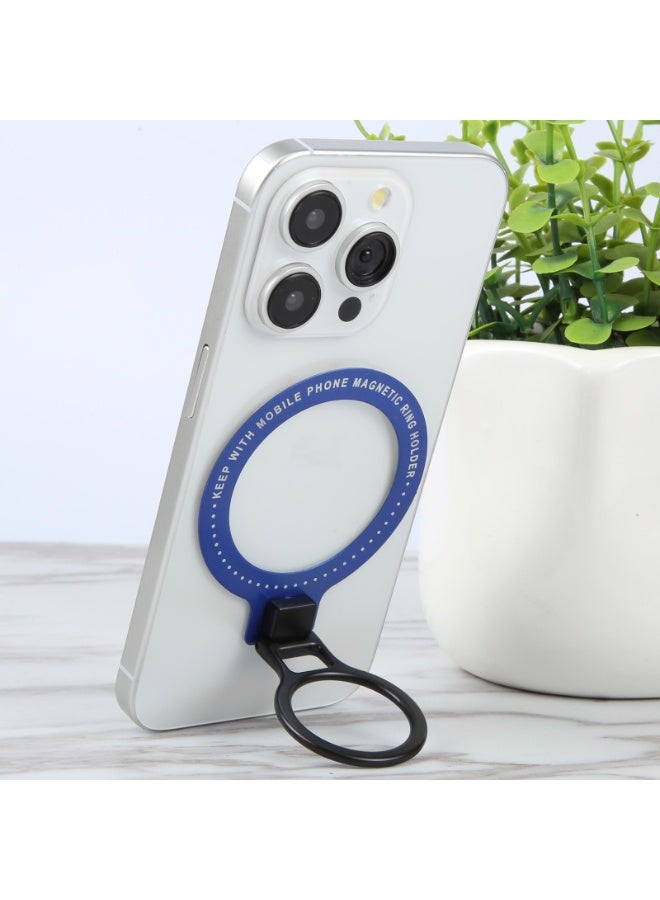 هيدج حامل هاتف مغناطيسي حلقي وحامل MagSafe، حامل هاتف محمول فائق النحافة من سبائك الزنك، قابل للدوران 360 درجة، متوافق مع هواتف MagSafe وحافظاتها، لون أزرق - Image 5