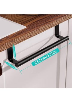 2 Pack Over the Door Towel Rail, Black Kitchen Towel Holder with Protective Pads, Stainless Steel Kitchen Towel Rail No Drilling, Rustproof Tea Towel Rail for Cabinet Door, 23.5cm - pzsku/ZAAD08D4820A14E404B85Z/45/_/1729564556/37c289eb-125a-46b6-b368-36de6b63190a