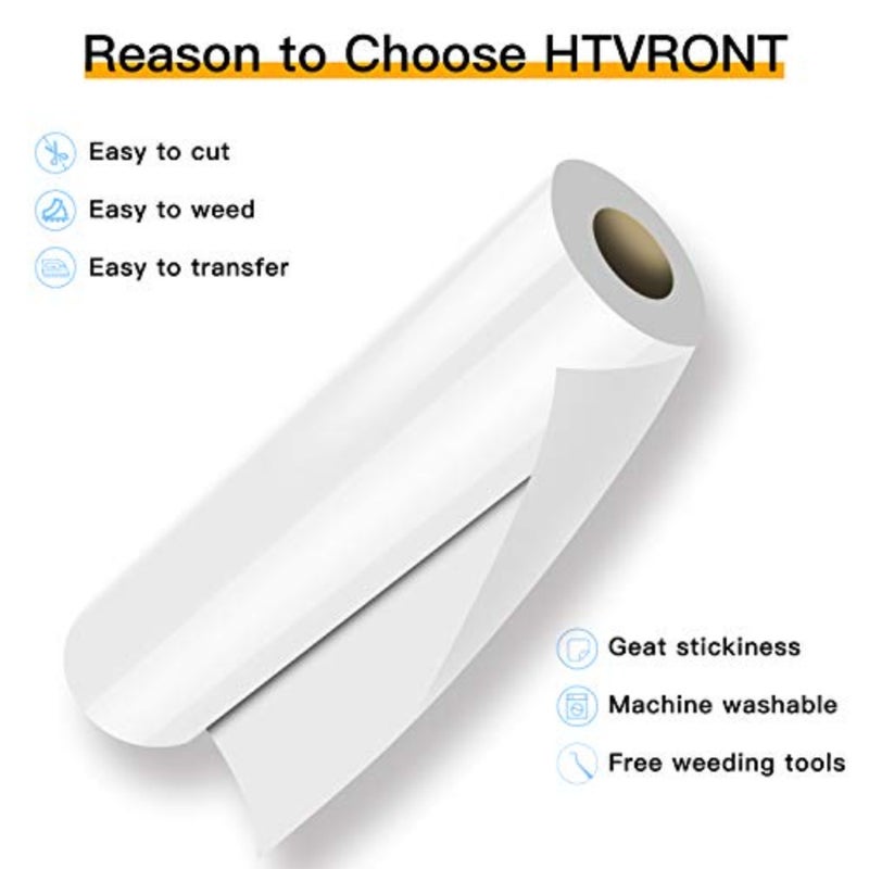HTV Vinyl Rolls Heat Transfer Vinyl - 35Feet HTV for Shirts, Iron on Vinyl for All Cutting Machines - Easy to Cut and Weed for Heat Vinyl Design - Image 3