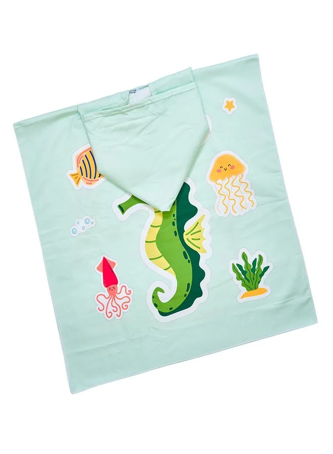 babyqlo Sea Animal Seahorse Print Bath Poncho