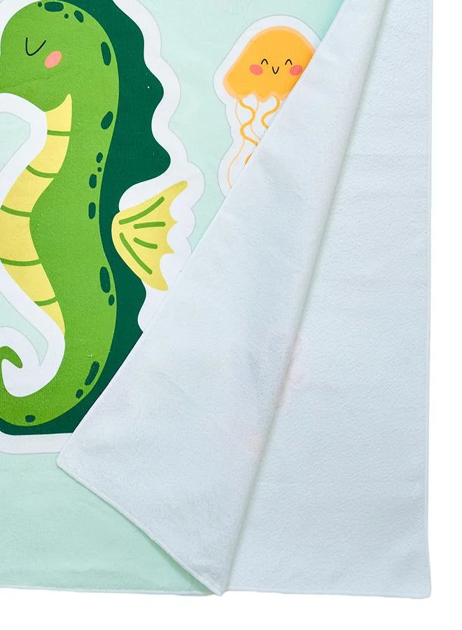 babyqlo Sea Animal Seahorse Print Bath Poncho