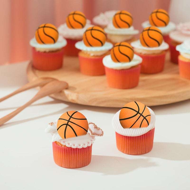 DRWATE 28 PCS Basketball Cake Topper Decorations Mini Cup Cake Decorations for Basketball Sport Birthday Supplies (Style 02) - Image 5