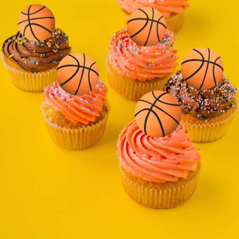 DRWATE 28 PCS Basketball Cake Topper Decorations Mini Cup Cake Decorations for Basketball Sport Birthday Supplies (Style 02) - Image 4