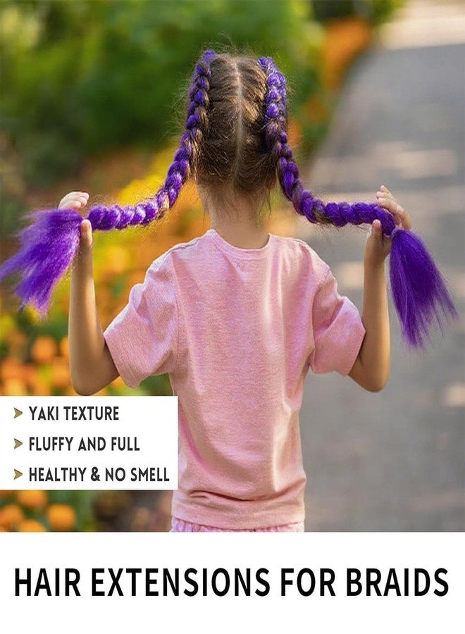SQUISHCO Purple Hair Extensions, Vibrant Purple Hair Wig With 4 Golden Butterfly Clips, Suitable For Cosplay, Fashion Events And Social Media Styling - Image 4