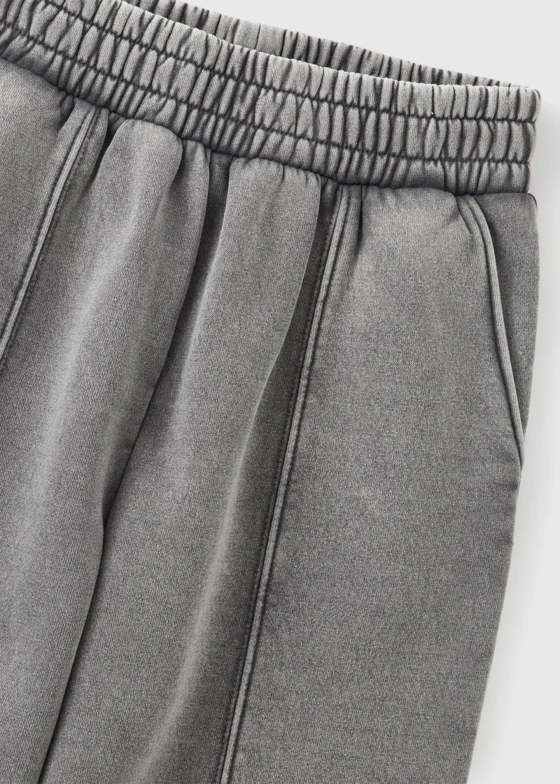 Matalan Girls Grey Acid Wash Wide Leg Joggers