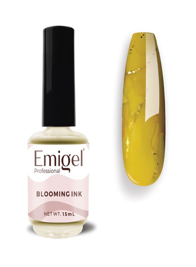 Emigel Blooming Ink Golden Yellow Shade | For Nail art product designed to create unique and beautiful blooming effects on nails. 15ml - Image 2