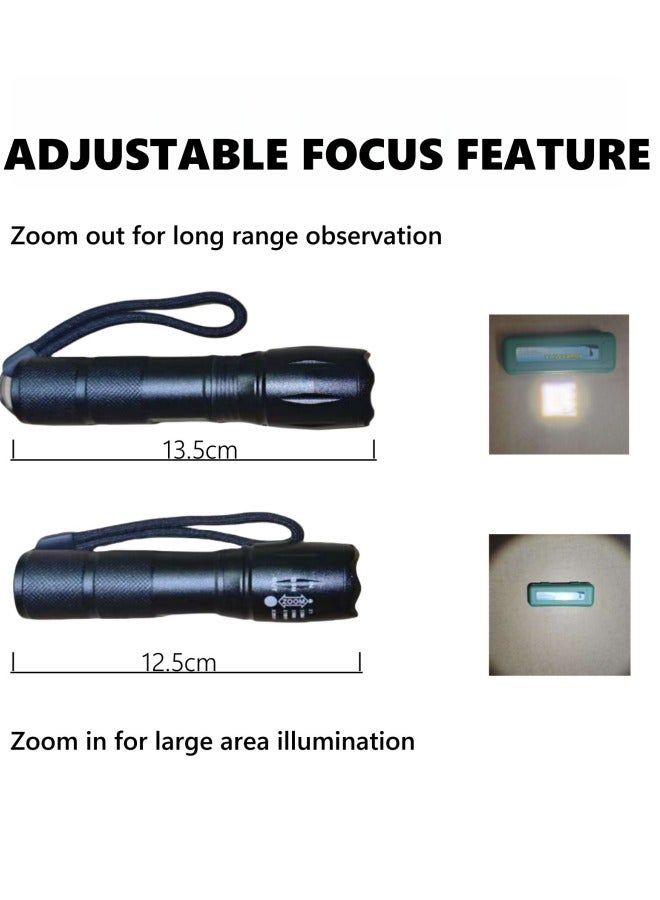 Rechargeable Small Flashlight, 3 Modes Zoomable LED Light, Aluminum Alloy Waterproof & Drop-resistant, Portable Mini Flashlight, Suitable for Home, Outdoor, Car, Cycling, Maintenance Work - Image 3