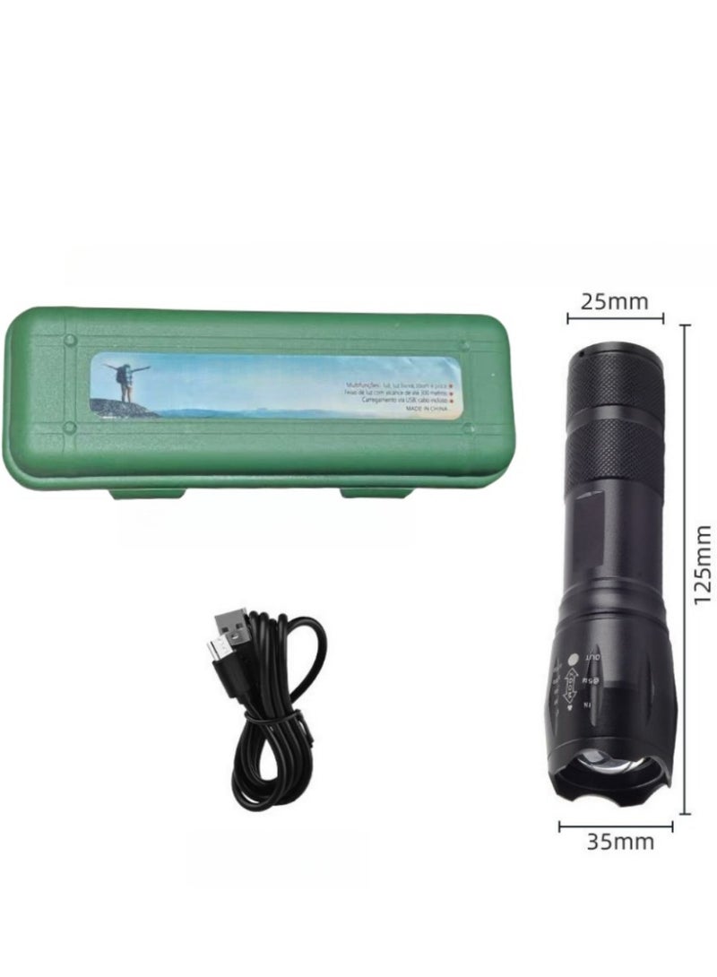 Rechargeable Small Flashlight, 3 Modes Zoomable LED Light, Aluminum Alloy Waterproof & Drop-resistant, Portable Mini Flashlight, Suitable for Home, Outdoor, Car, Cycling, Maintenance Work - Image 2