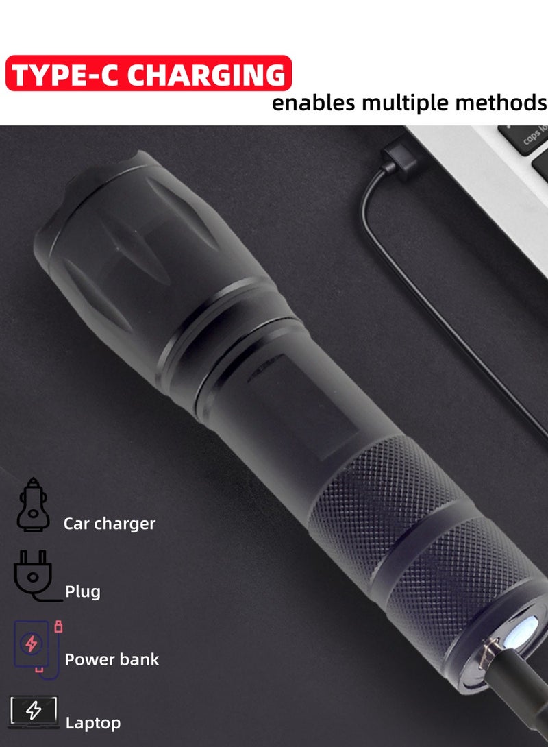 Rechargeable Small Flashlight, 3 Modes Zoomable LED Light, Aluminum Alloy Waterproof & Drop-resistant, Portable Mini Flashlight, Suitable for Home, Outdoor, Car, Cycling, Maintenance Work - Image 5