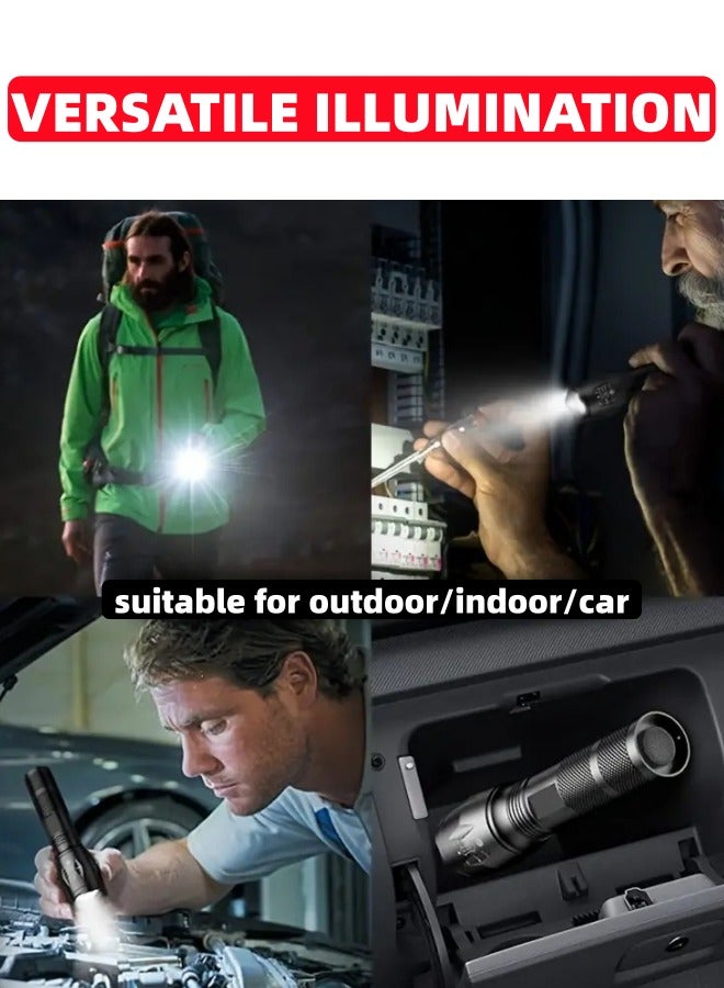 Rechargeable Portable Flashlight, 3 Modes Zoomable LED Light, Aluminum Alloy Waterproof & Drop-resistant, Portable Mini Flashlight, Suitable for Home, Outdoor, Car, Cycling, Maintenance Work - Image 5