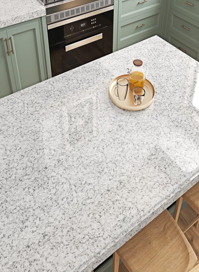 WESTICK Grey Granite Contact Paper Peel and Stick Countertops Waterproof Glossy Marble Vinyl Wrap 17.5"x120" Self Adhesive Removable Terrazzo Wallpaper for Kitchen Tables Backsplash RV - Image 3