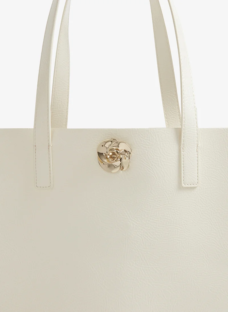 Ted Baker  Rosenni Rose Detail Crinkle Large Tote for Women | Best Price UAE