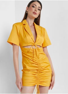 Cut Out Ruched Dress