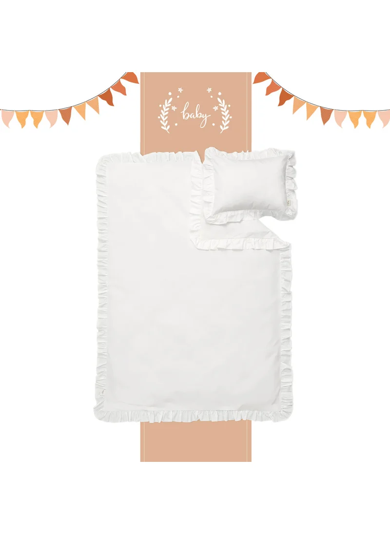 بياموم Plain Plain Flounced / Ruffled Cotton Baby / Kids Duvet Cover Set