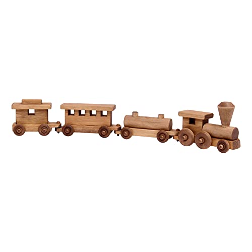 AmishToyBox.com AmishToyBoxcom Wooden Train Toy Play Set 24 Long CPSIAApproved Finish Harvest Stain - Image 1